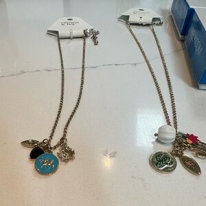 2 NWT crown and ivy charmNecklaces with Colorful Pendants. Gift boxes included